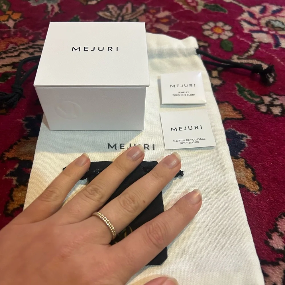 Gold Beaded Stackable Ring - Women Jewelry - Picture 7 of 8